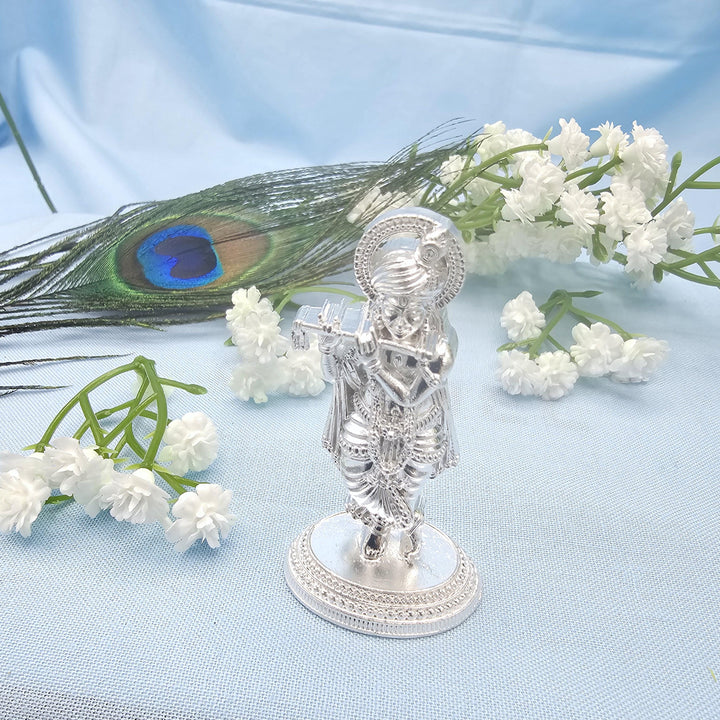 Silver Murali Krishna idol