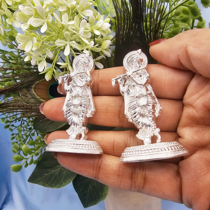 Silver Murali Krishna idol