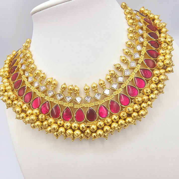 Kundan tussi necklace