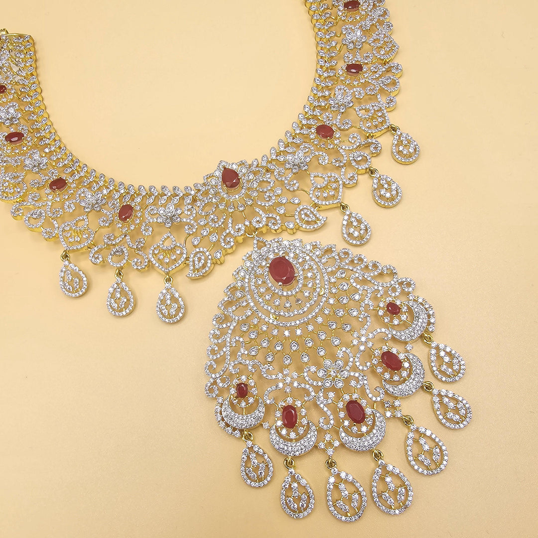 Silver diamond replica necklace