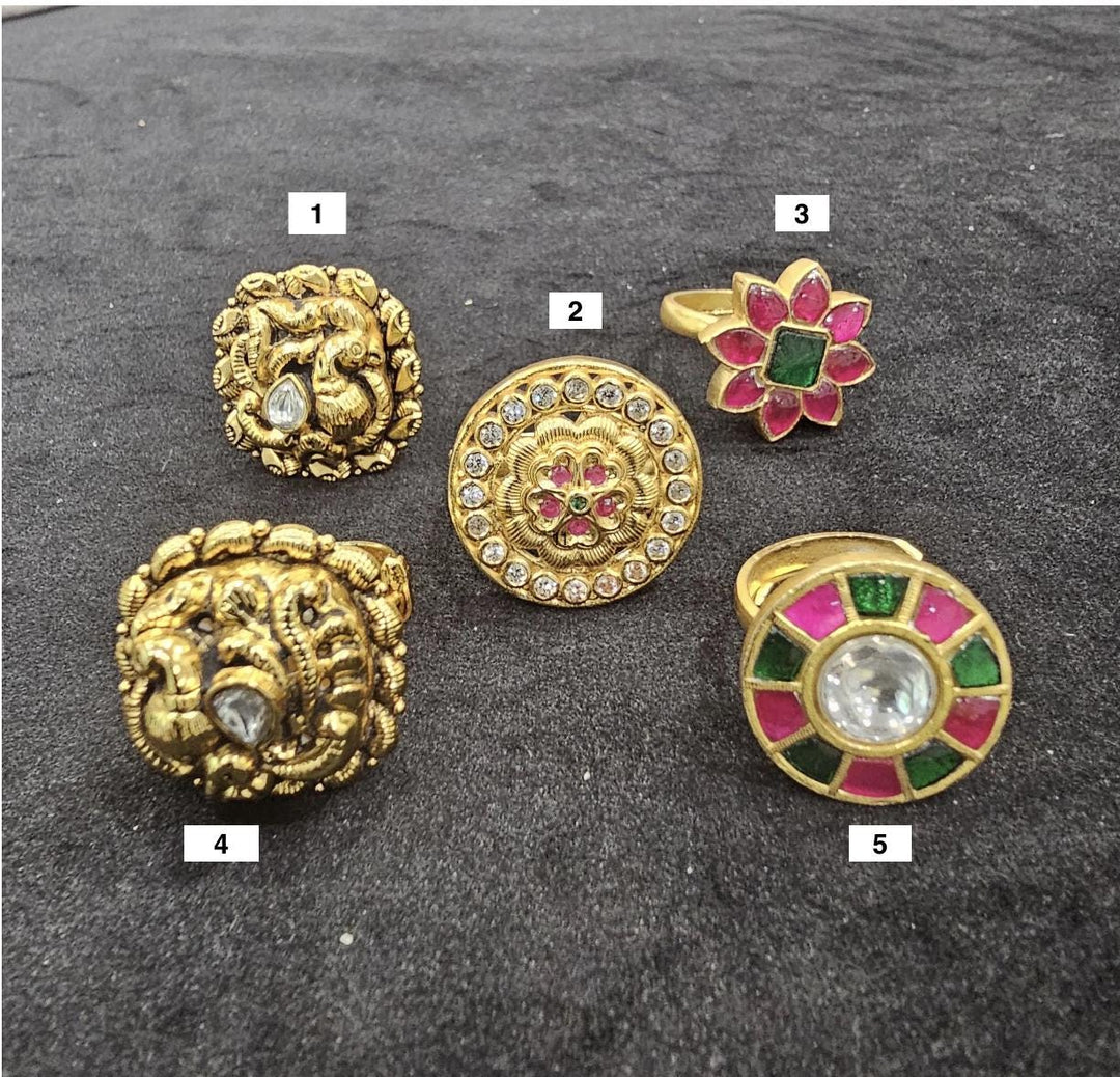 92.5 Silver Kundan Rings