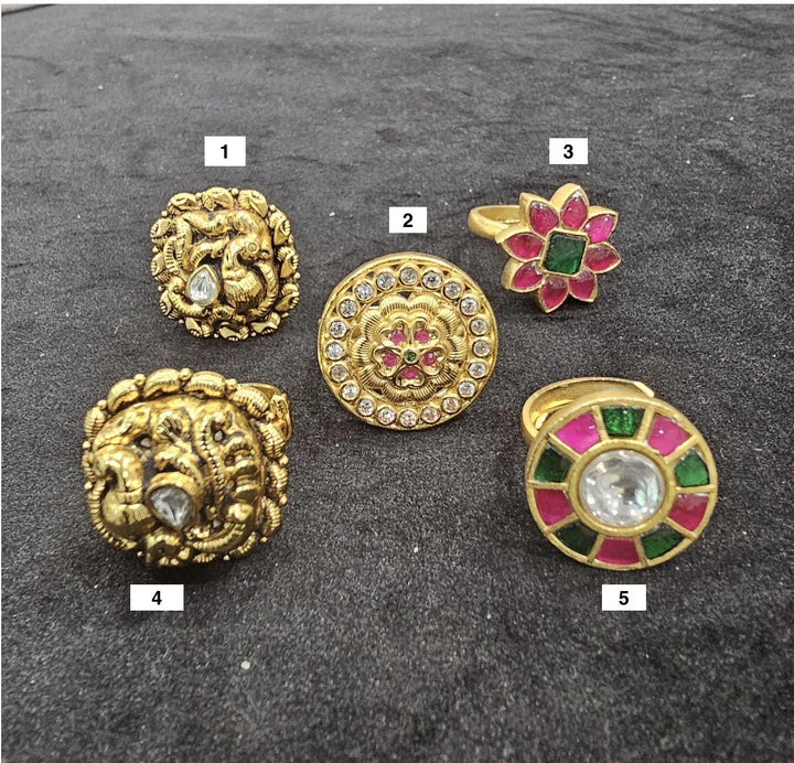 92.5 Silver Kundan Rings