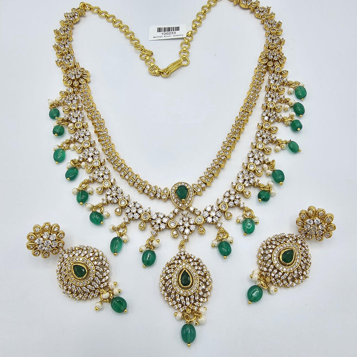 2 layered CZ necklace set
