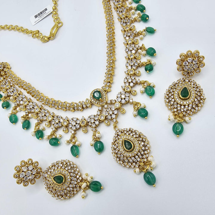 2 layered CZ necklace set