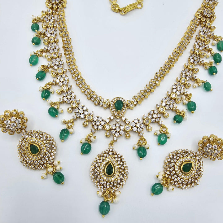 2 layered CZ necklace set