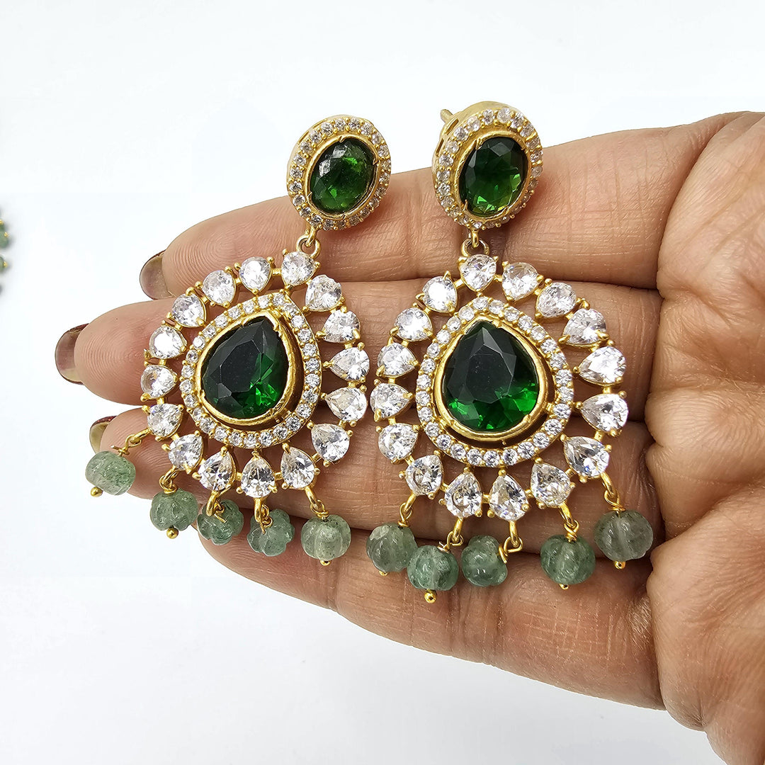 Emerald pumpkin CZ necklace