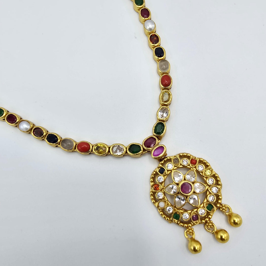 short Navratna necklace