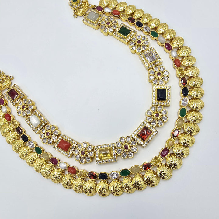 Silver Navratna necklace