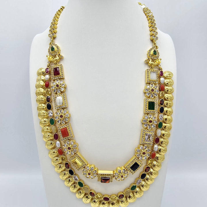 Silver Navratna necklace