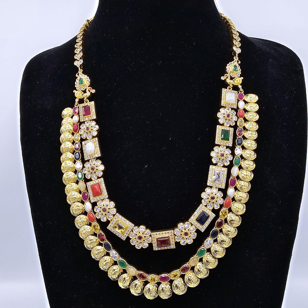 Silver Navratna necklace