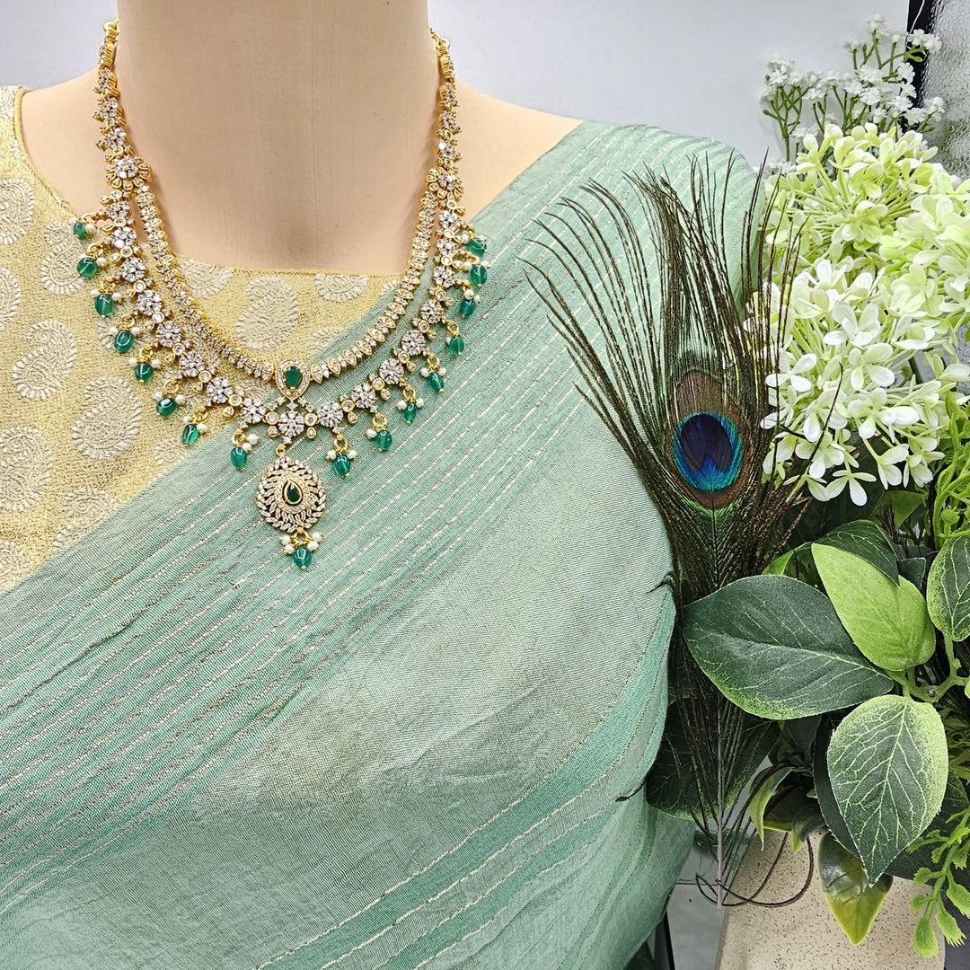2 layered CZ necklace set