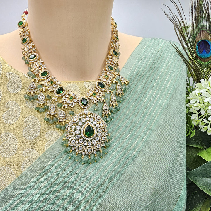 Emerald pumpkin CZ necklace