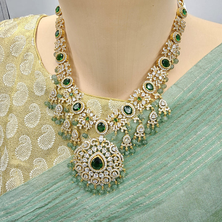 Emerald pumpkin CZ necklace