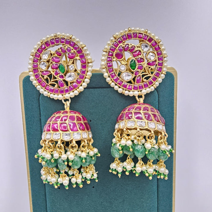 Silver Kundan Jhumka