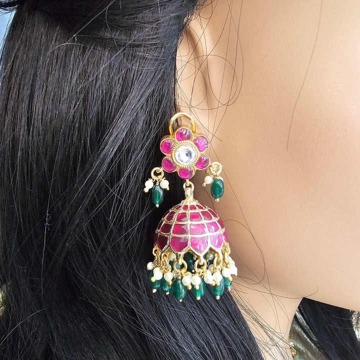 Kundan Jhumka earrings