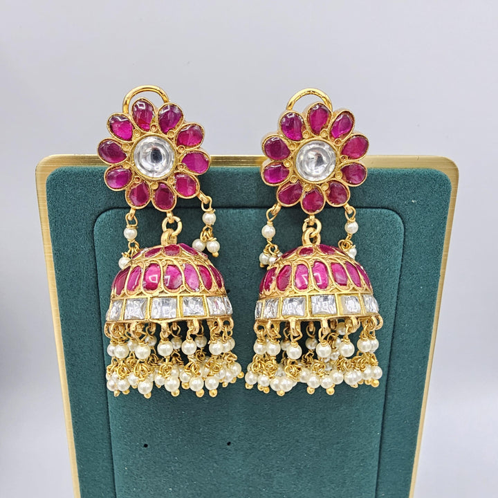 Silver Kundan Jhumka