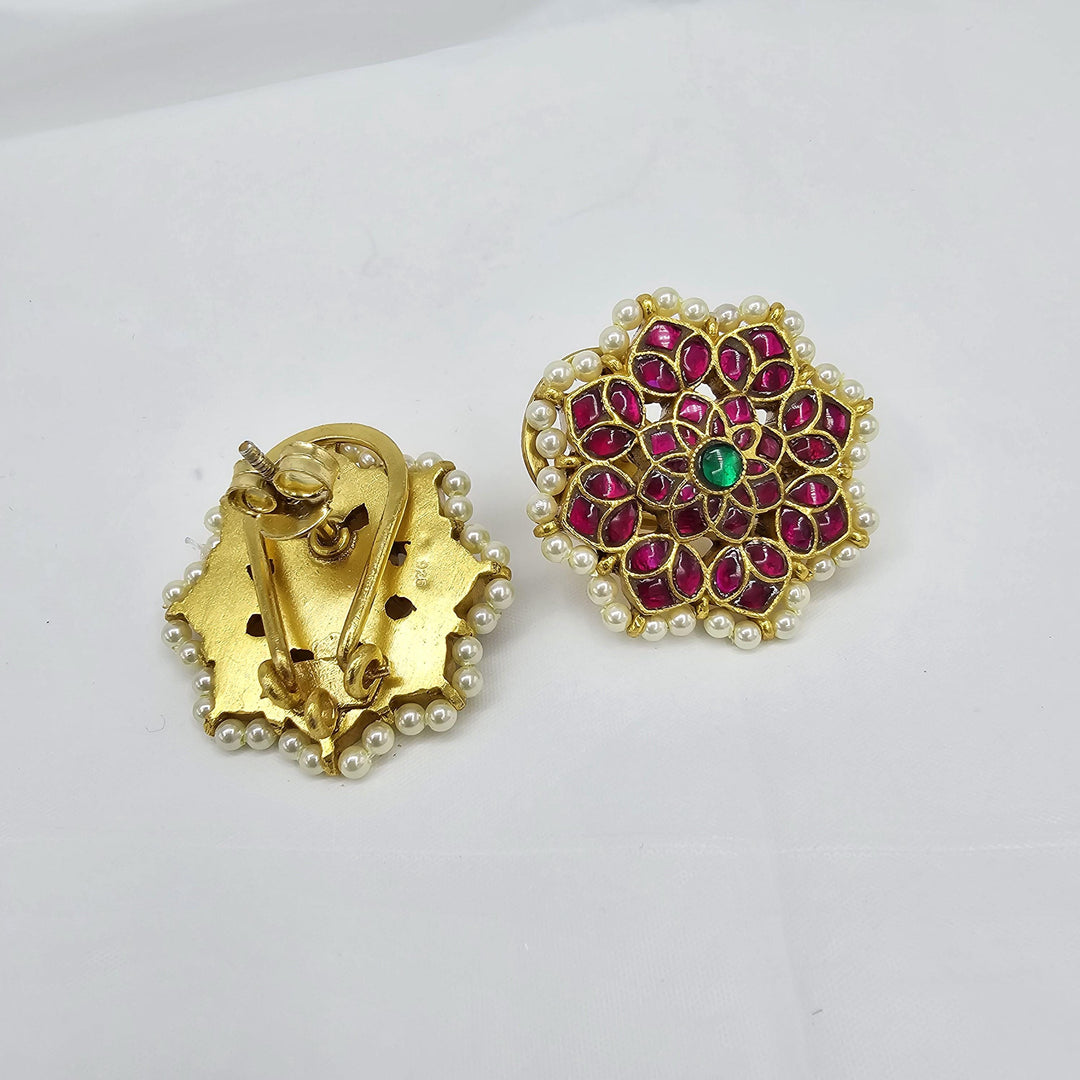 92.5 Silver Kundan Studs