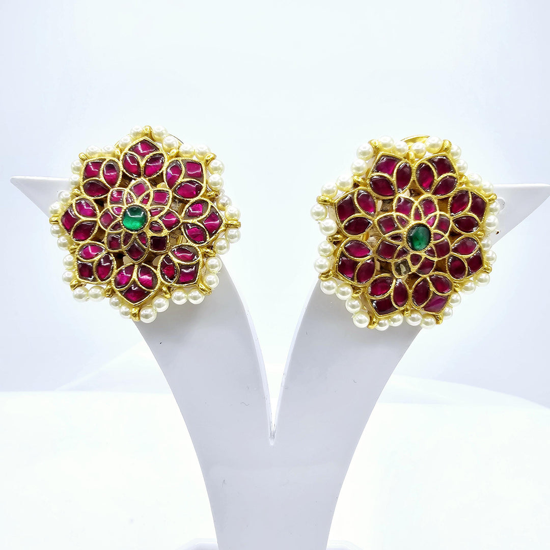 92.5 Silver Kundan Studs