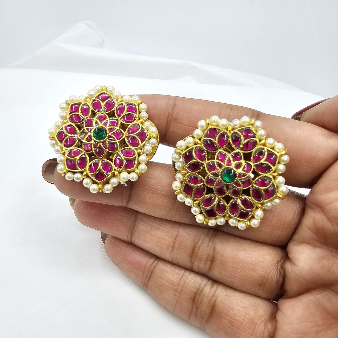 92.5 Silver Kundan Studs