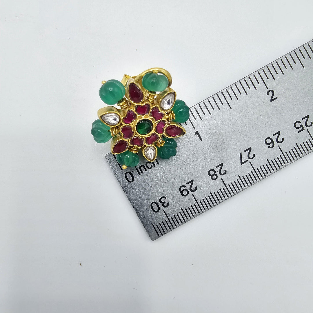 Pumpkin Jadau Kundan studs