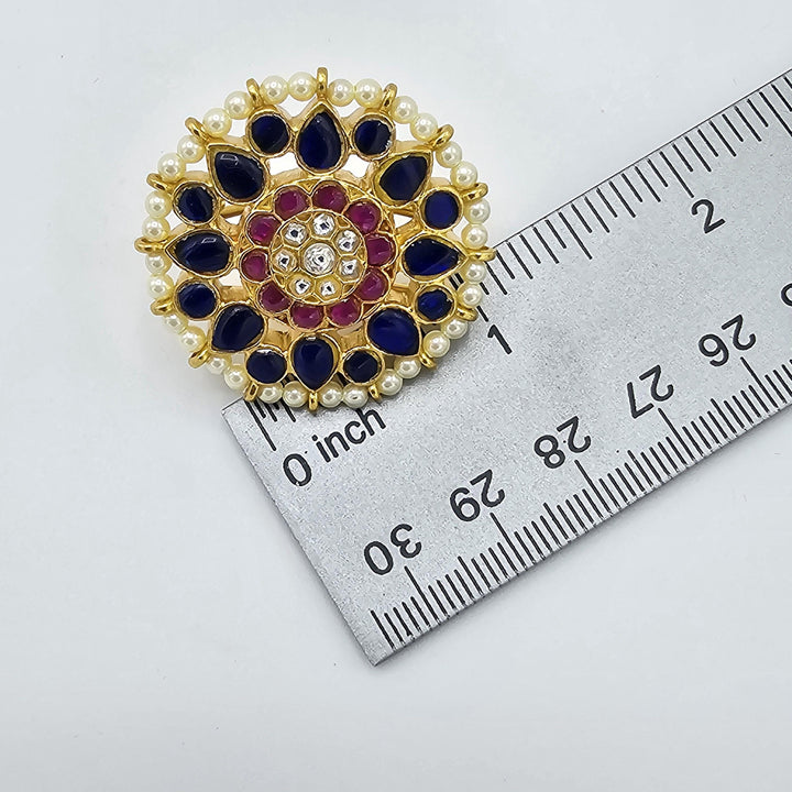 Blue Jadau Kundan studs