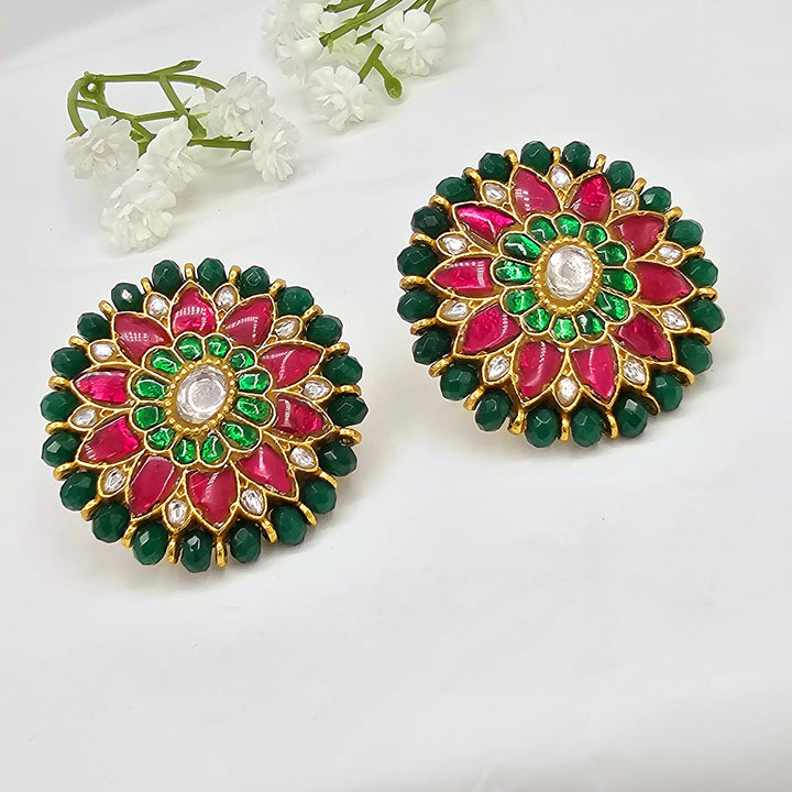 green Silver Studs