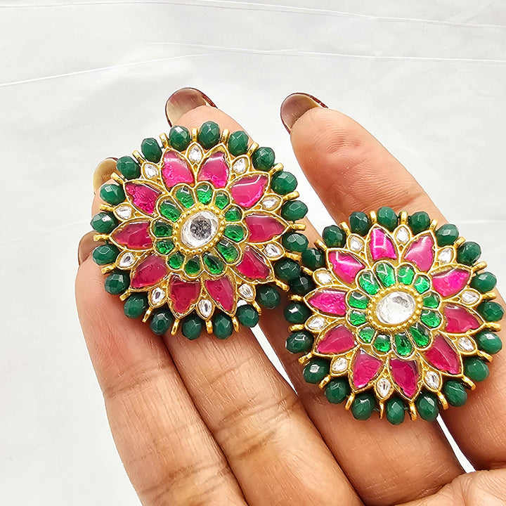 green Silver Studs