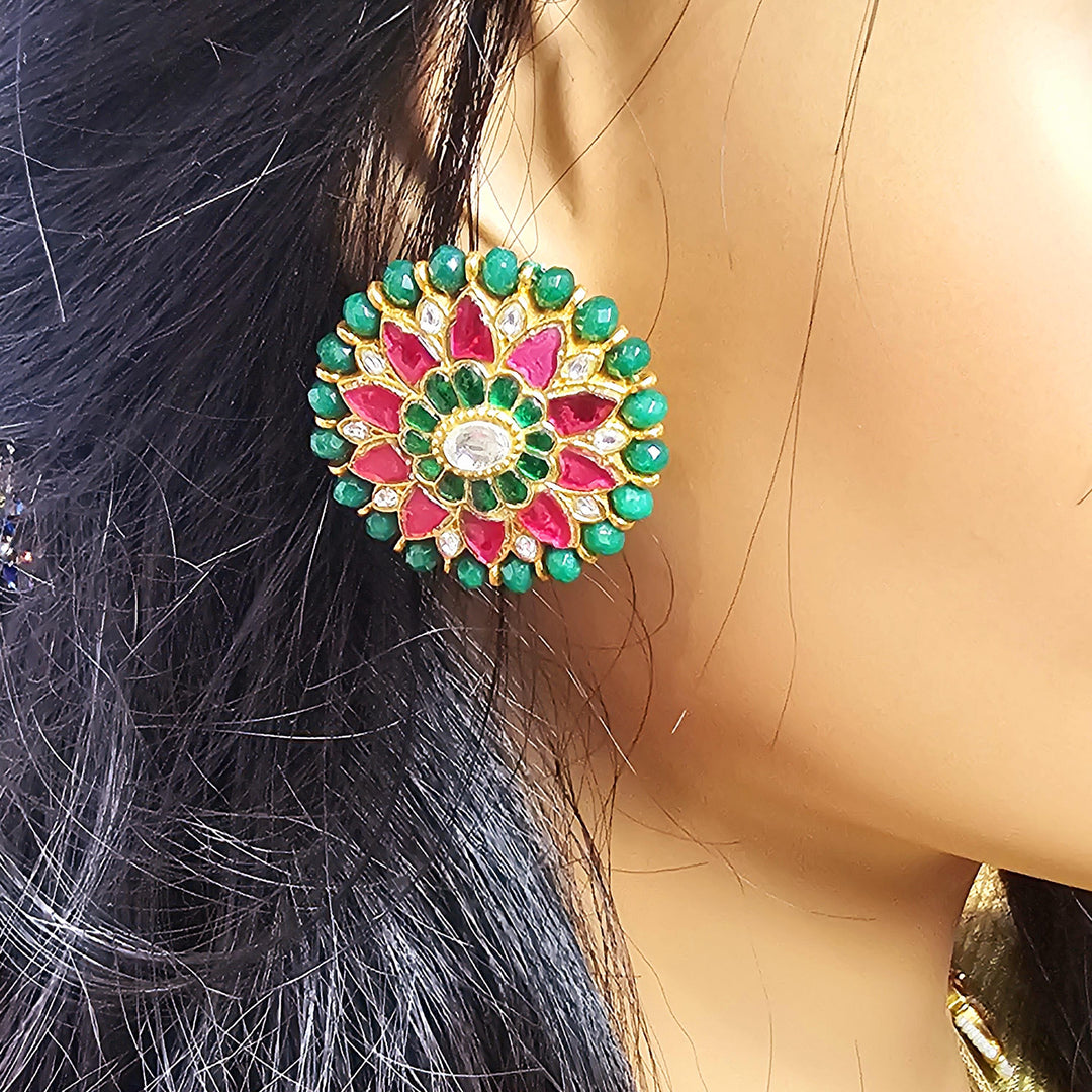 green Silver Studs