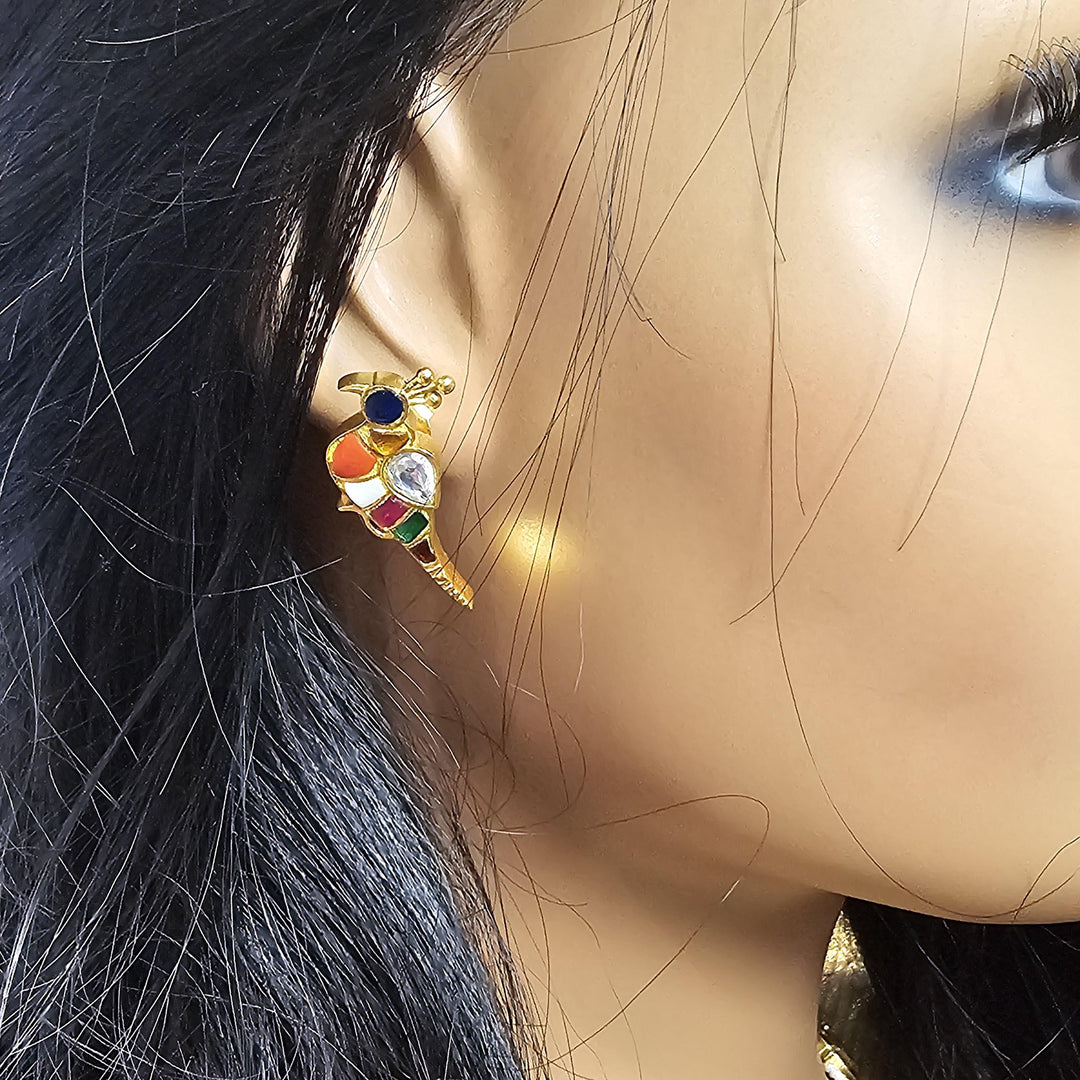 Bird NAVRATNA Silver Studs