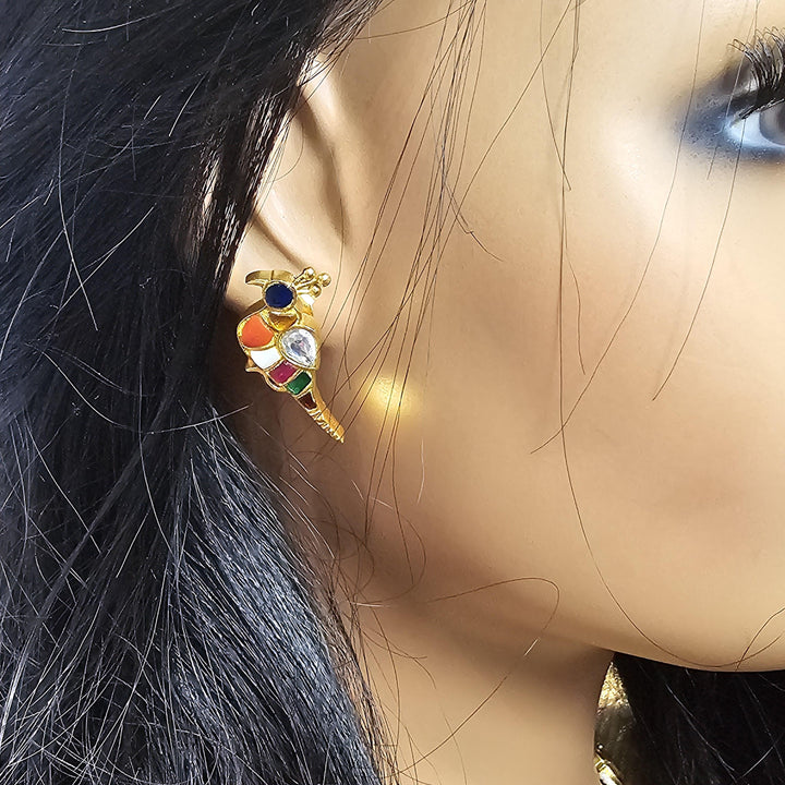 Bird NAVRATNA Silver Studs