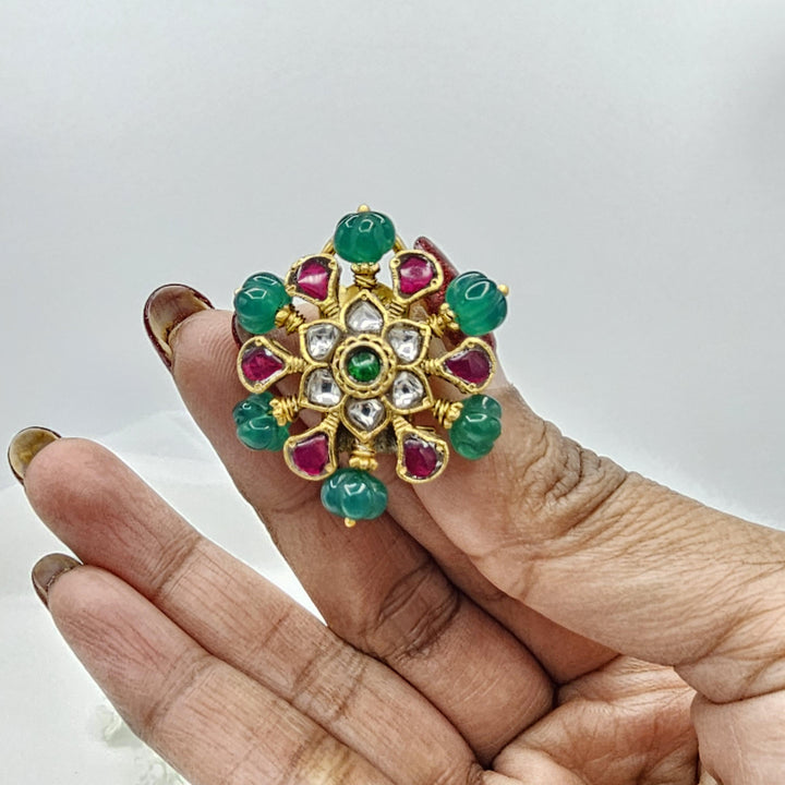 Pumpkin Kundan studs