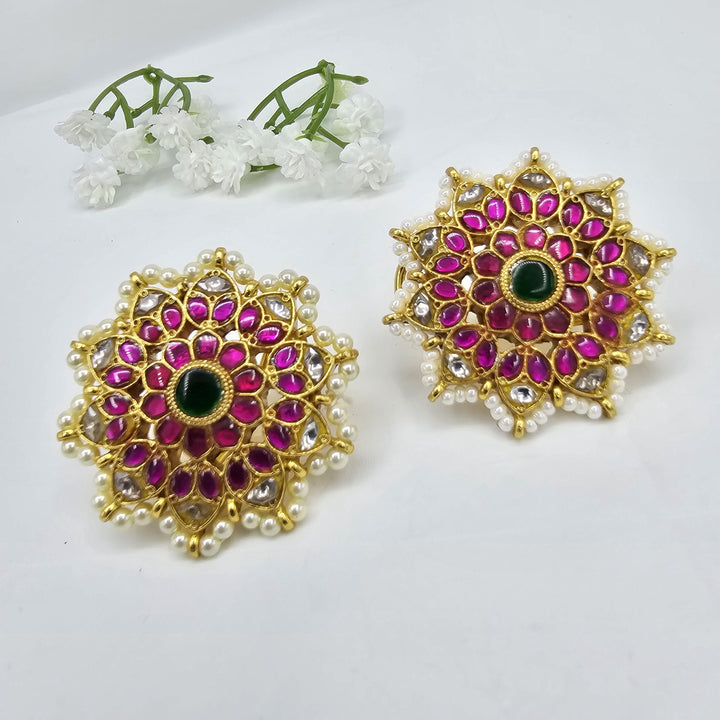 Silver Jadau Kundan studs