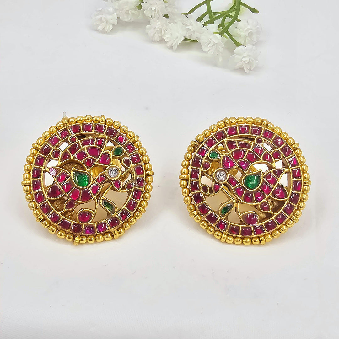 92.5 Silver kundan Studs,