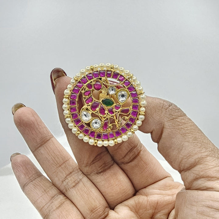 Pink Bird Kundan studs