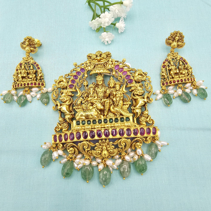 silver Shiva Parvathi family