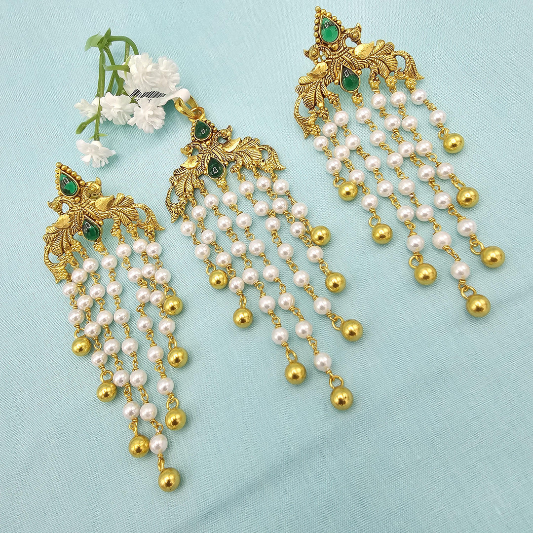 gREEN silver pearl pendant