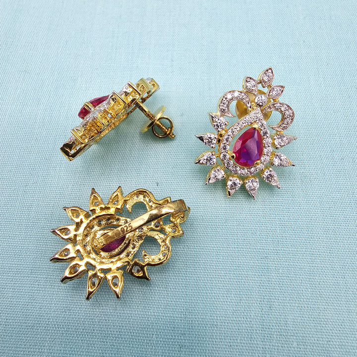 Ruby silver Pendant set