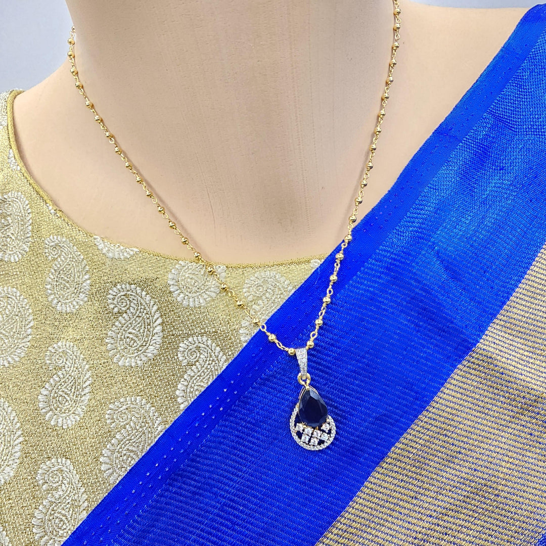 cz silver sapphire pendant