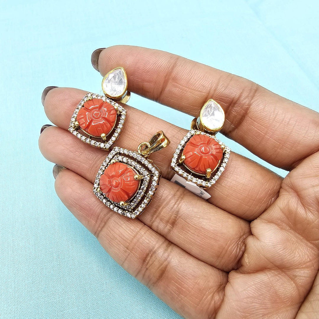 Moissanite Coral pendants