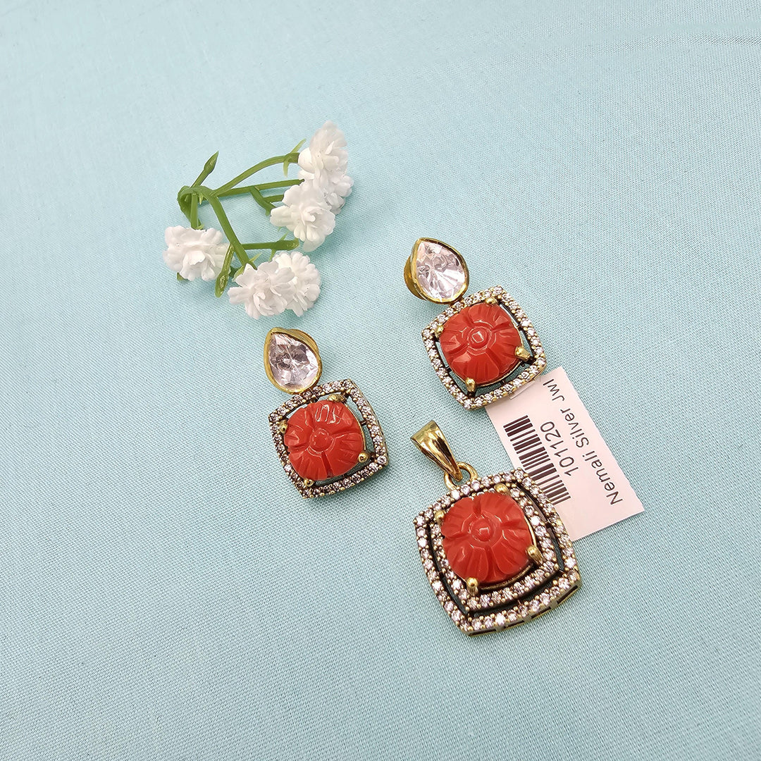 Moissanite Coral pendants