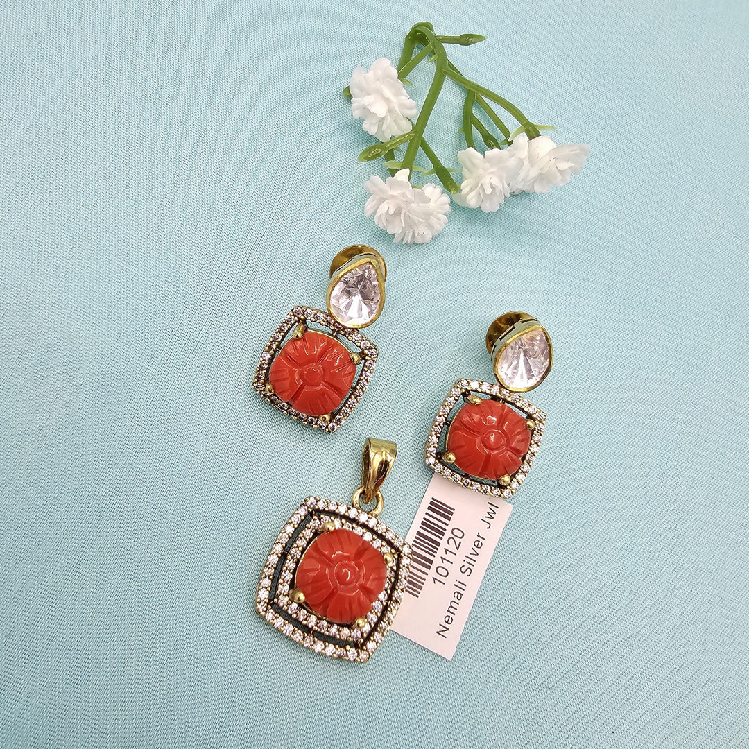 Moissanite Coral pendants