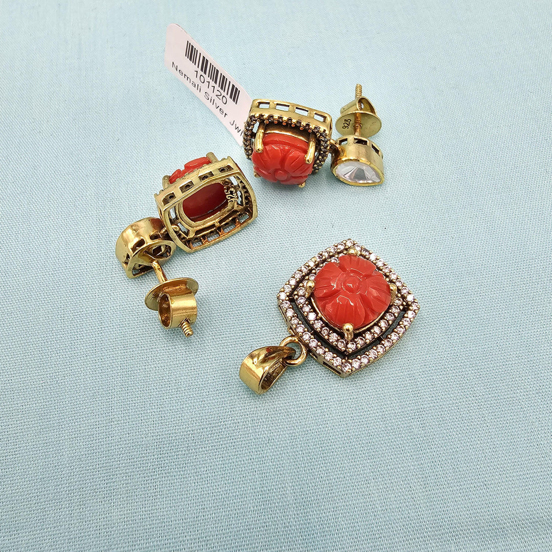 Moissanite Coral pendants