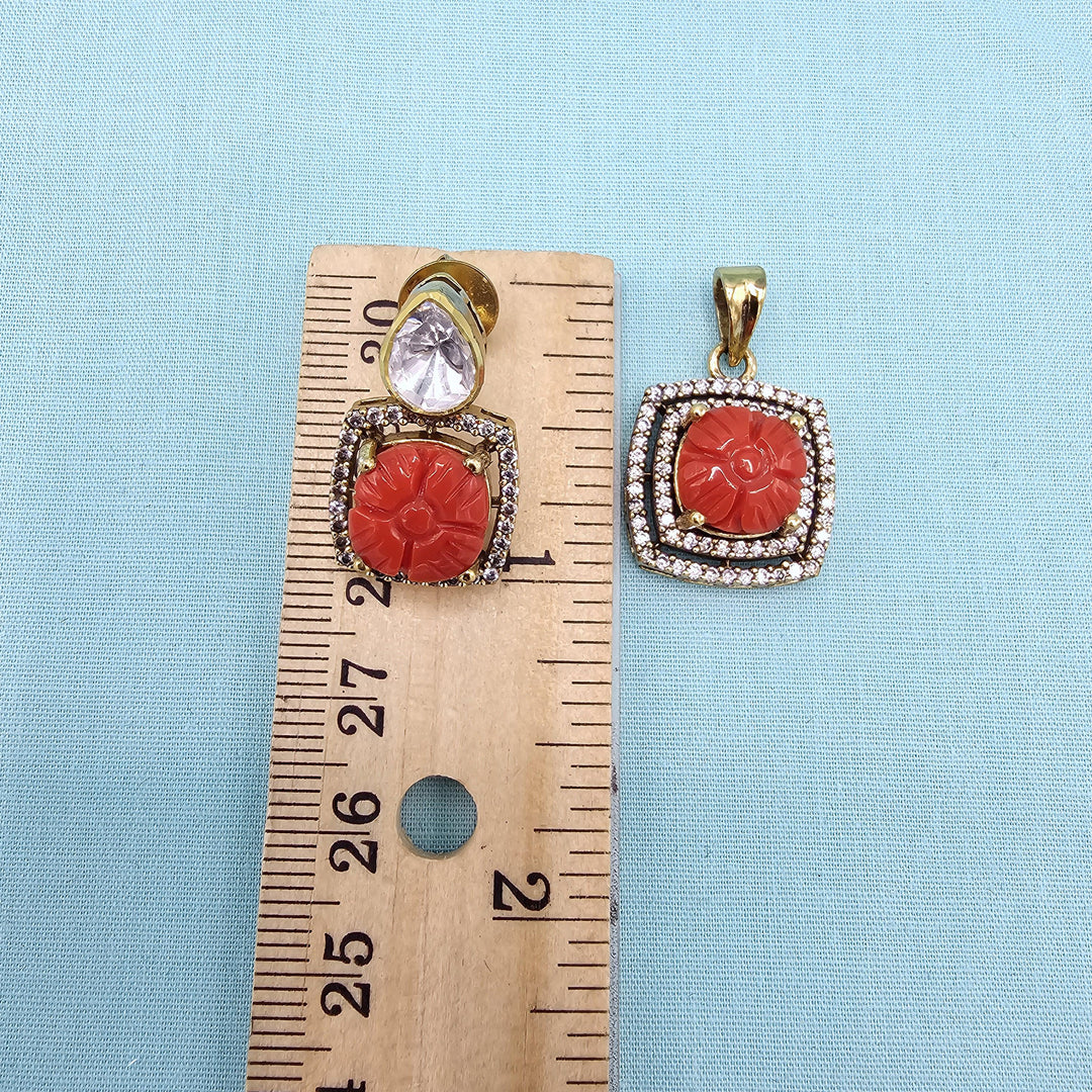 Moissanite Coral pendants
