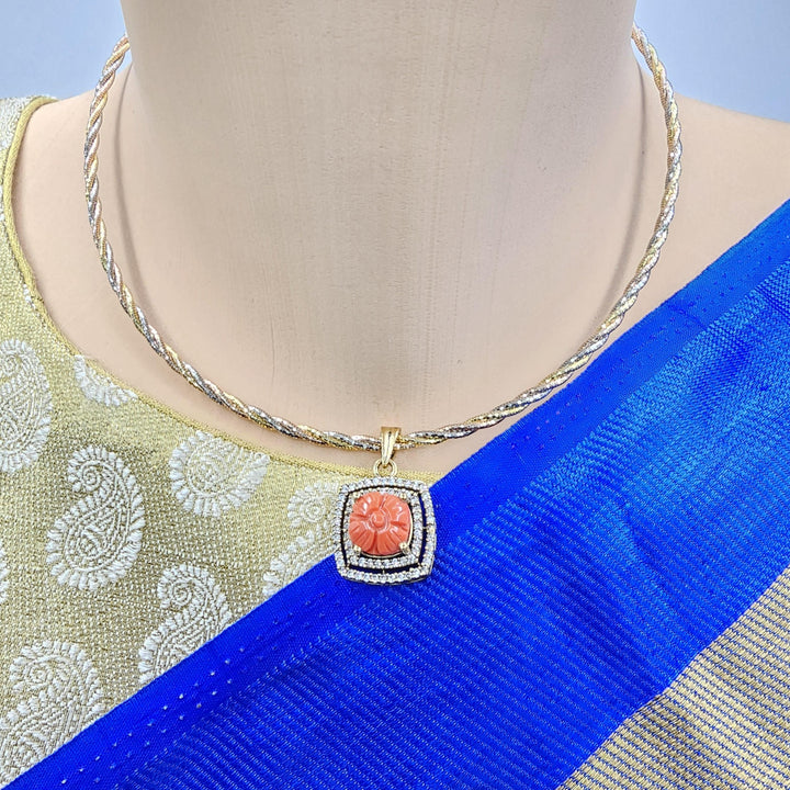 Moissanite Coral pendants