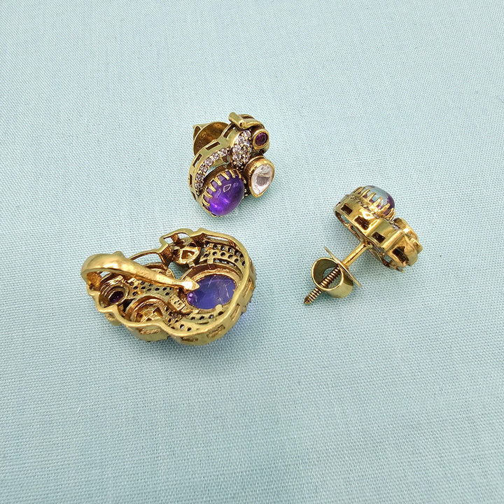 Amethyst silver Pendant set