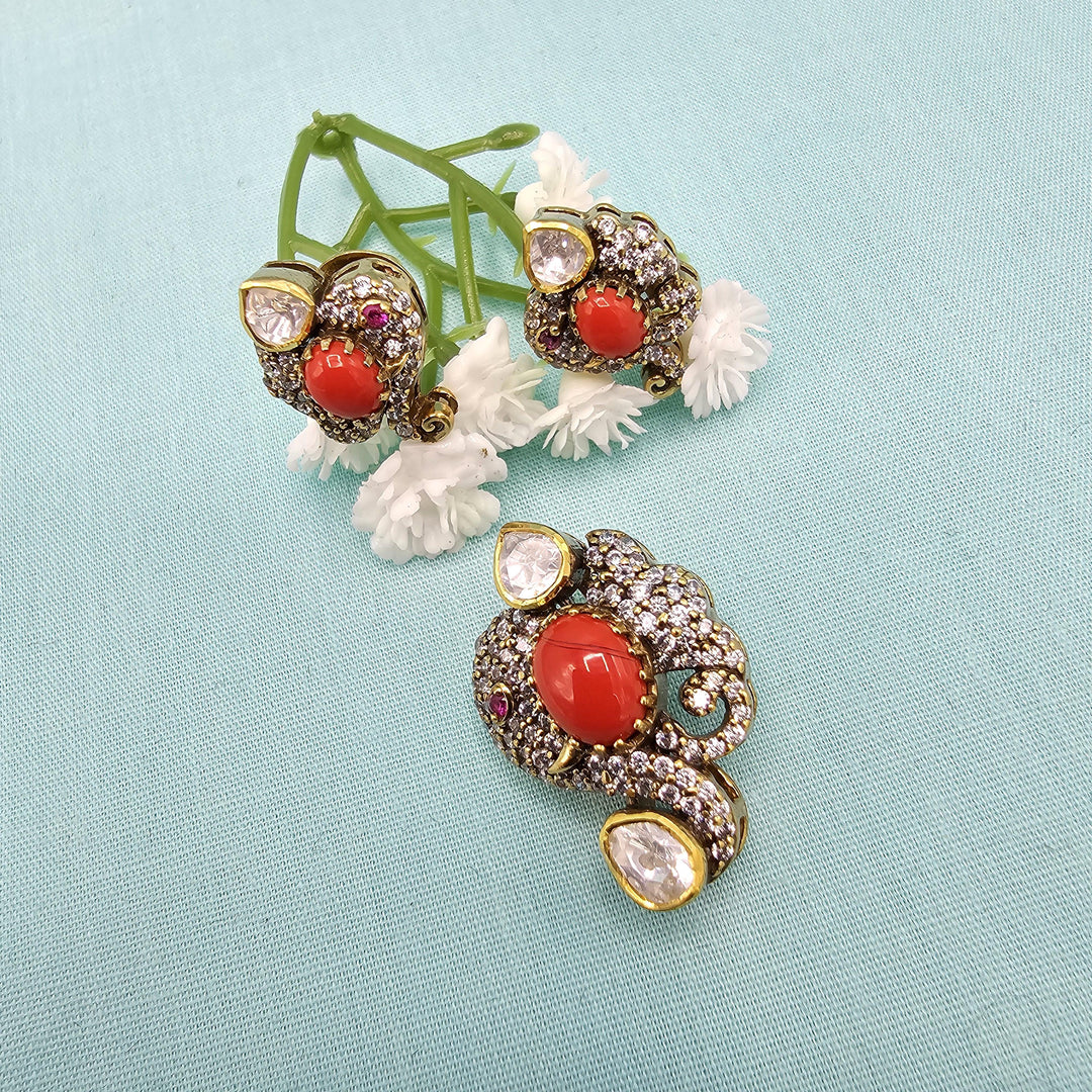 Coral Moissanite pendants