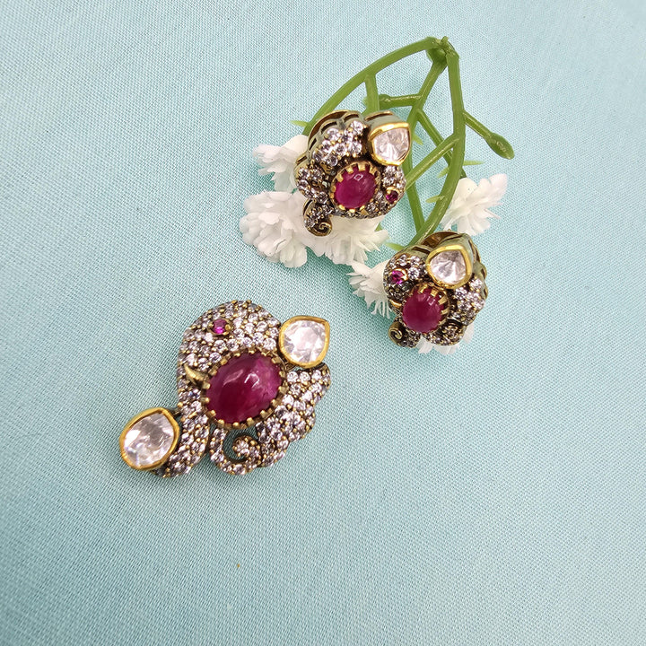 rUBY silver Pendant set