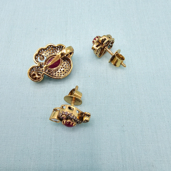 rUBY silver Pendant set