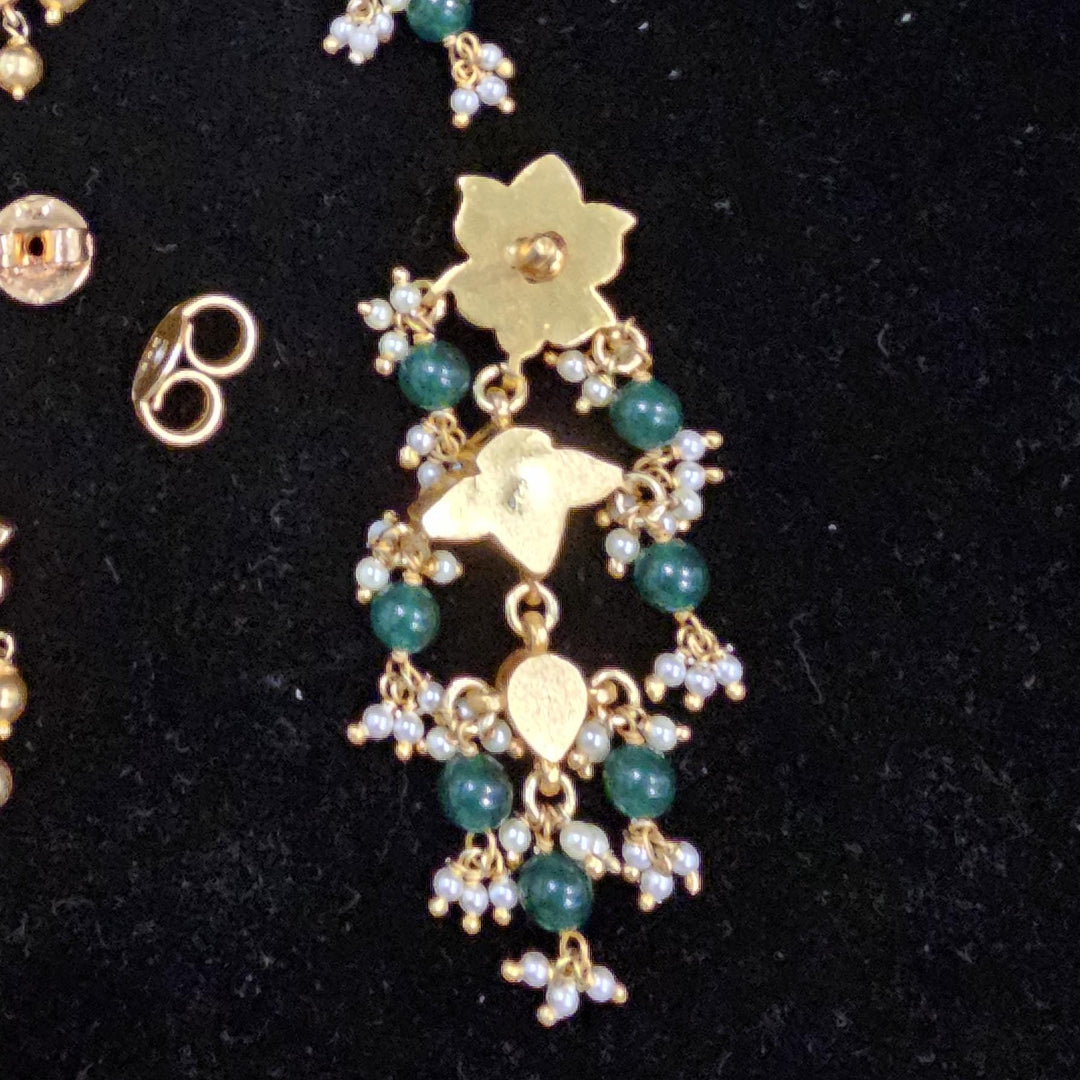 Silver Kundan earrings