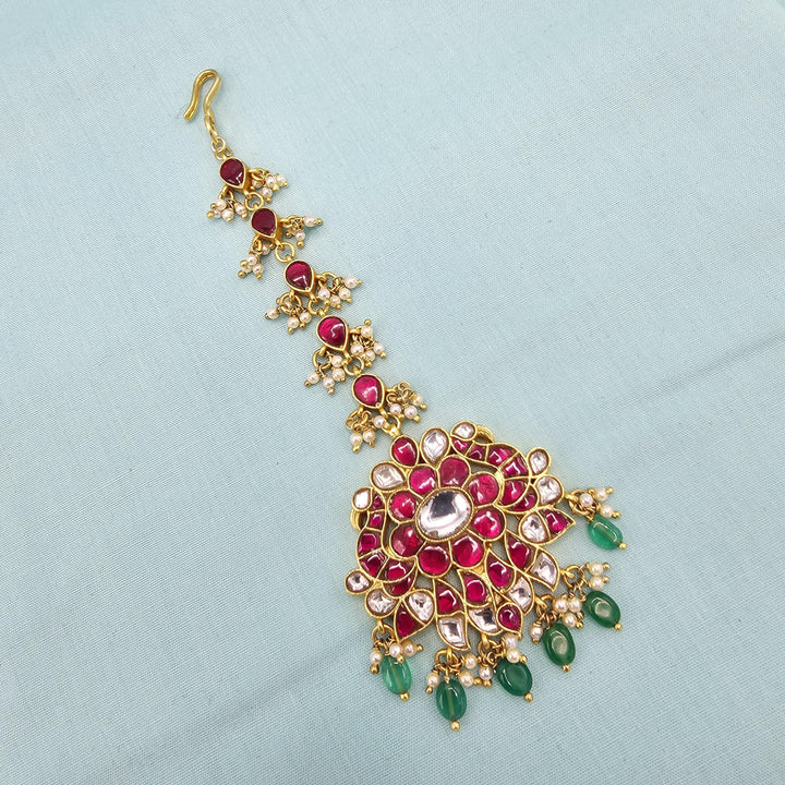 Pink Kundan Tikka